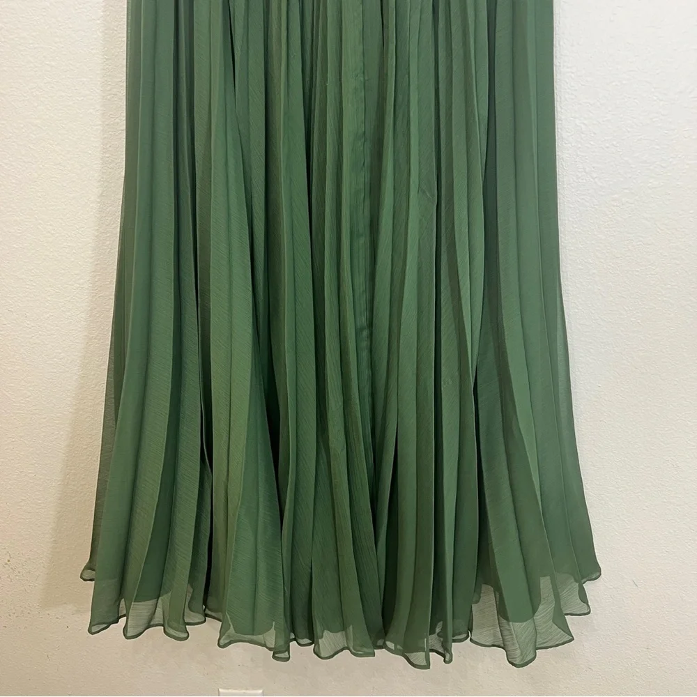 ANTHROPOLOGIE PANKAJ & NADHI pleated maxi skirt green - Picture 5 of 8